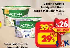 DANONE ACTİVİA PROBİYOTİKLİ BOWL YABAN MERSİNLİ/MUZLU 150 G